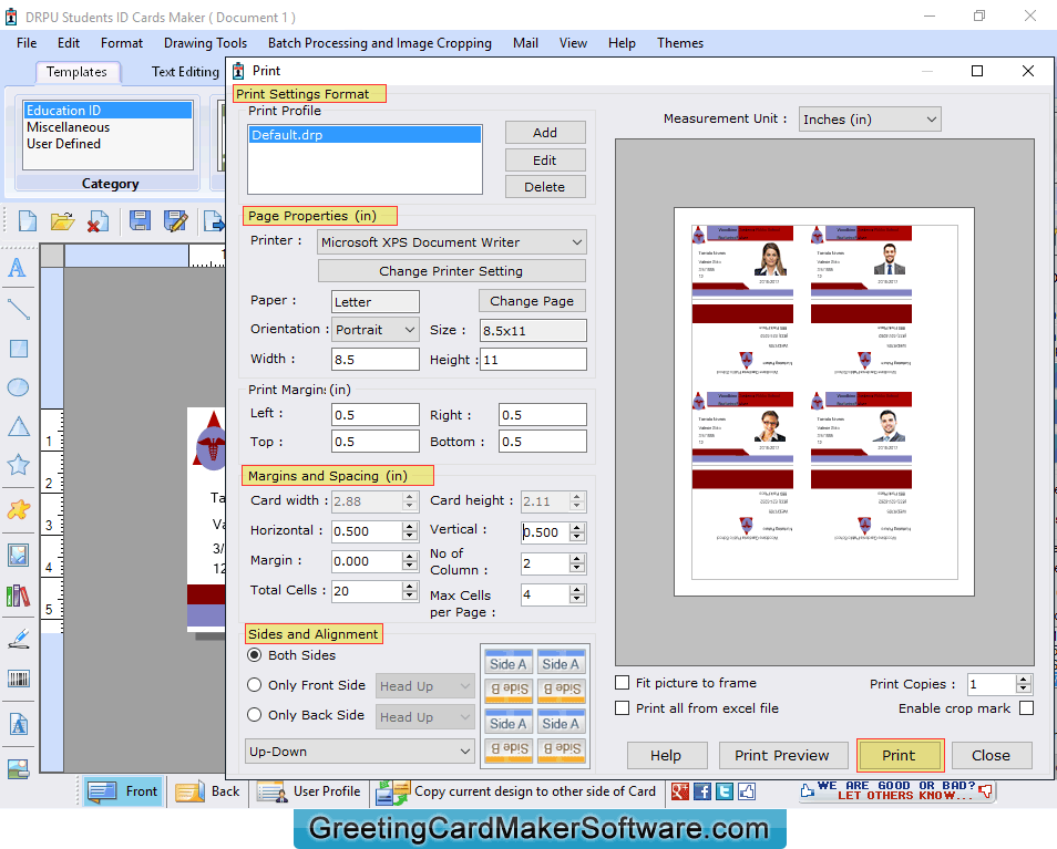 Print Settings Print Settings