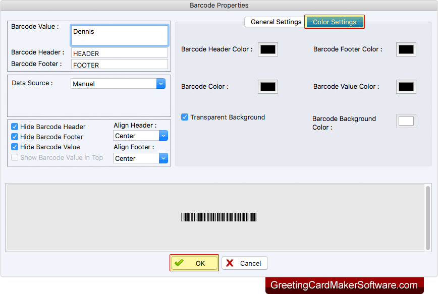 Barcode Properties Barcode Properties