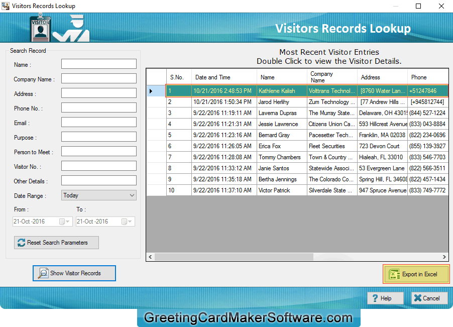 Visitors Records Lookup Visitors Records Lookup