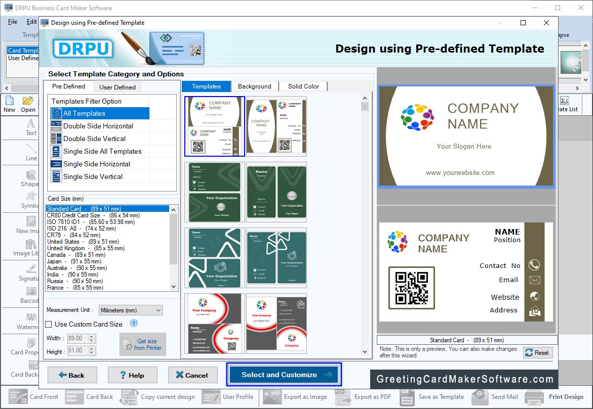 Select Template Category Select Template Category