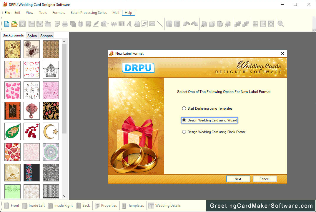 Design Wedding Card using Wizard Wedding Card Maker Software