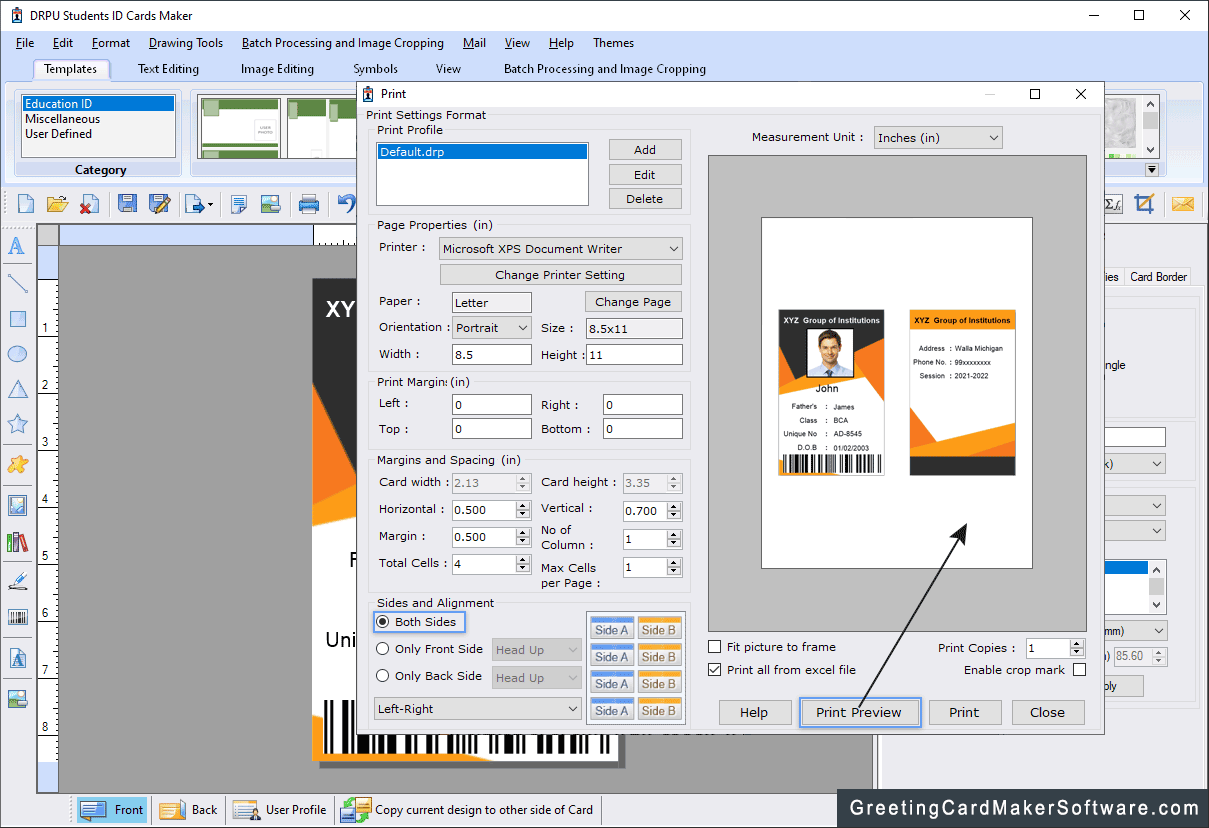 Print Settings Print Settings