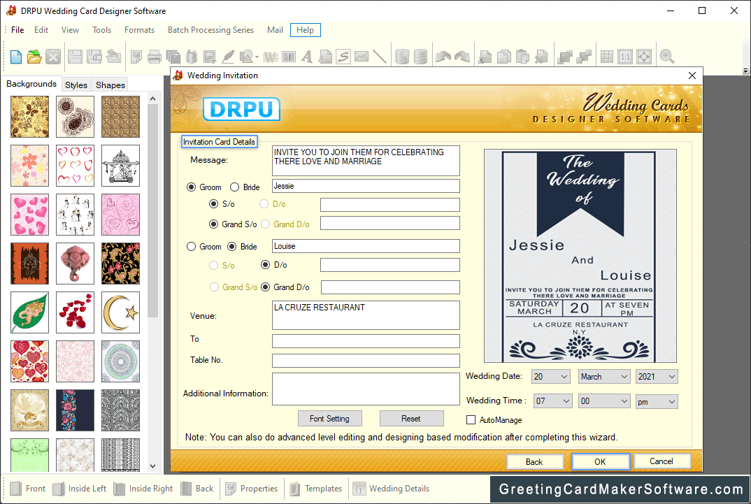 Invitation Card Details Invitation Card Details
